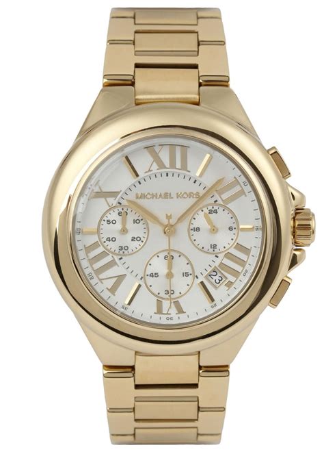 gold michael kors watch white face|Michael Kors gold tone watch.